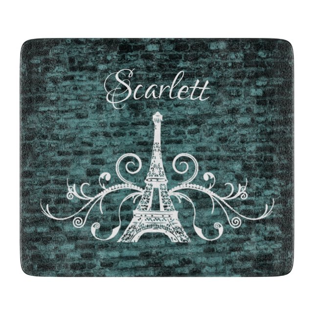 Teal Eiffel Torn Grunge Clearge Board (Framsidan)