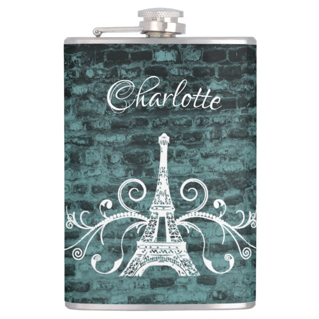 Teal Eiffel Torn Grunge kolv Fickplunta (Framsidan)
