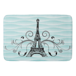 Teal Eiffel Towel Flourish Bath Mat Badrumsmatta