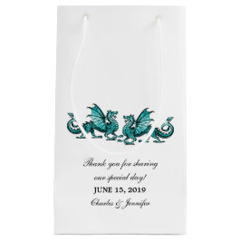 Teal Elegant Dragons Bröllop Gift Bag