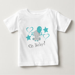 Teal Elephant Balloon Oh Baby T Shirt
