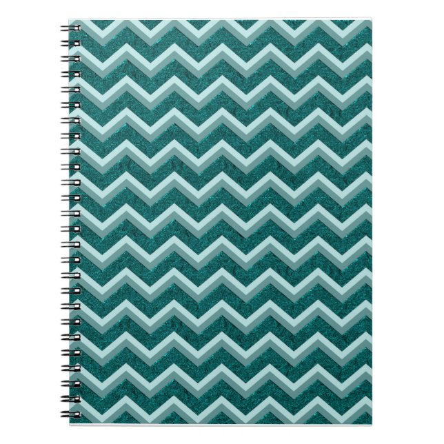 Teal Embossed Foil Anteckningsbok Med Spiral (Framsidan)