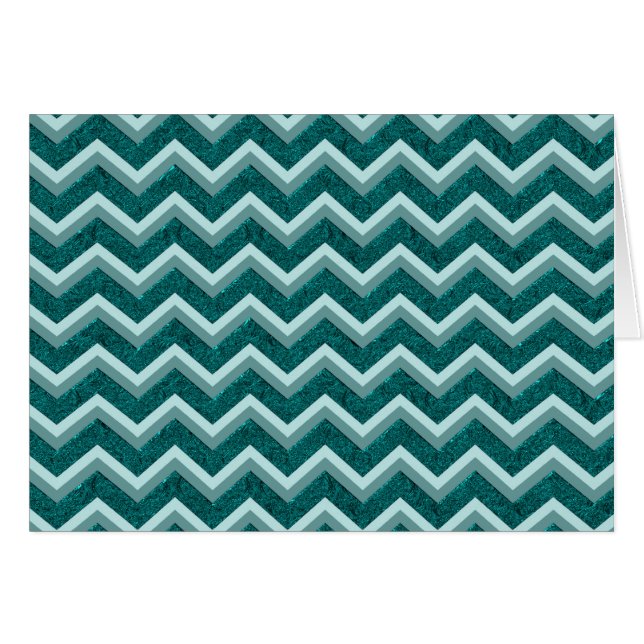 Teal Embossed Foil Hälsningskort (Framsidan Horizontal)