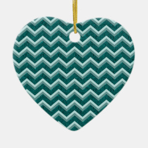 Teal Embossed Foil Julgransprydnad Keramik