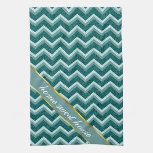 Teal Embossed Foil Kökshandduk