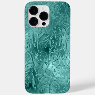 TEAL EMBOSSEED METALLIC LOOK ORNAMATION