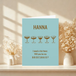 Teal Espresso Martini, kommer du att bli min Bride Inbjudan