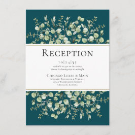 Teal Eucalyptus Bröllopsmottagning Tilläggskort