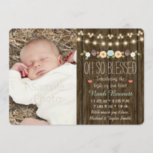 Teal Fall Rustic String of Light Baby meddelande