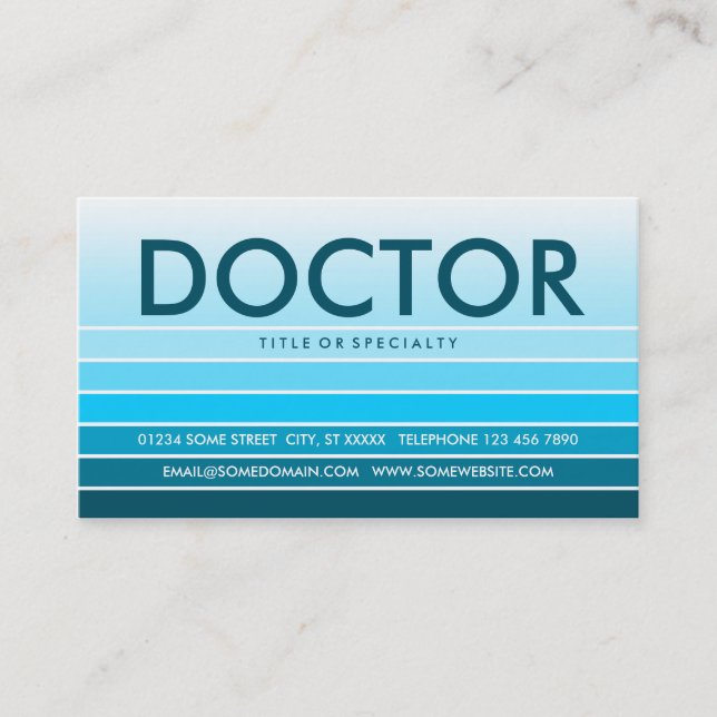 teal-färgruta DOKTOR Visitkort (Framsida)