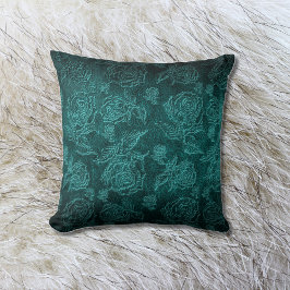 Teal Faux Embossed Ro Leather Kudde