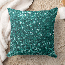 Teal Faux Sequin Glitter Dekorativ kudde