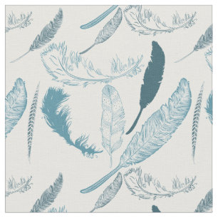 Teal Feathers Tyg