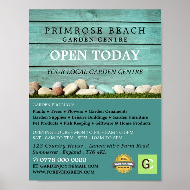 Teal Fence, Garden Center, Horticulturist Poster (Framsidan)