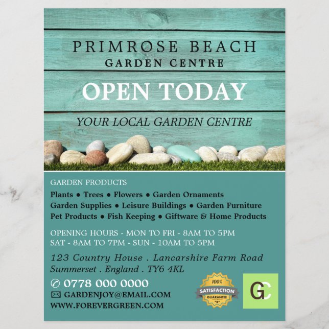 Teal Fence, Garden Center, Horticulturist Reklamblad (Framsidan)