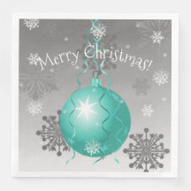 Teal Finare jul Ornament Pappersservett