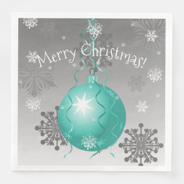 Teal Finare jul Ornament Pappersservett (Framsida)