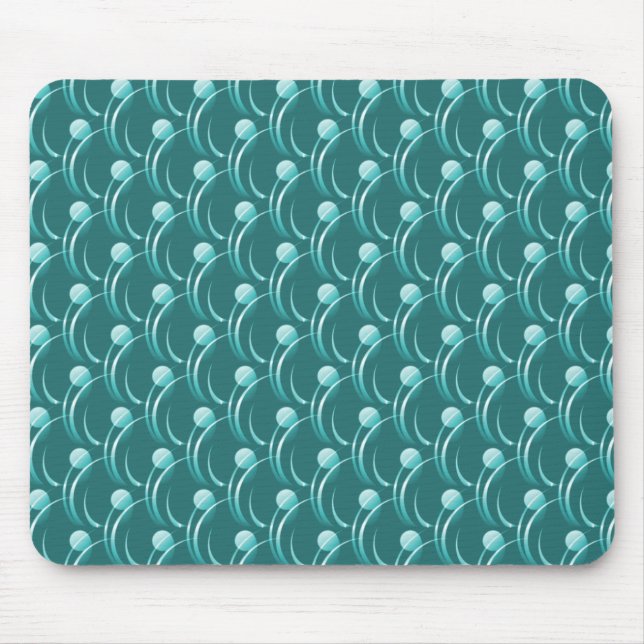 Teal Finare Swirls Mousepad Musmatta (Framsidan)