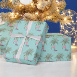 Teal Flamingo in Santa Hat med Handflatan Träd & L Presentpapper<br><div class="desc">Vi presenterar "julklapp"-samlingen, där helgdag cheer möter tropiska viber! Den här unika designen har en lekfull flamingo som ger en julhatt, stolt stående bredvid ett handflatan träd, försett med festligt ljus, allt ställs mot en uppfriskande tealbakgrund. Perfekt för dem som firar jul i varma klimat eller helt enkelt kärlek en...</div>