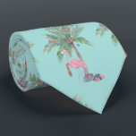Teal Flamingo in Santa Hat med Handflatan Träd & L Slips<br><div class="desc">Vi presenterar "julklapp"-samlingen, där helgdag cheer möter tropiska viber! Den här unika designen har en lekfull flamingo som ger en julhatt, stolt stående bredvid ett handflatan träd, försett med festligt ljus, allt ställs mot en uppfriskande tealbakgrund. Perfekt för dem som firar jul i varma klimat eller helt enkelt kärlek en...</div>