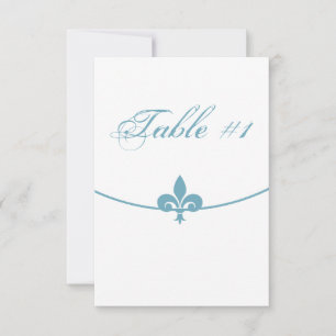 Teal Fleur de Lis mottagningsbordskort Inbjudningar