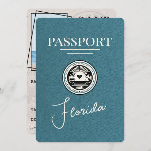 Teal Florida Passport Spara datum Spara Datumet