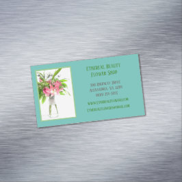 Teal Florist Magnetiska Visitkort