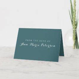 Teal Folded Notecard Tack Kort