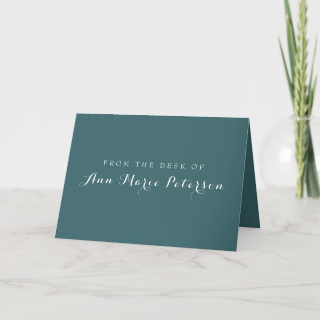 Teal Folded Notecard Tack Kort (Framsida)