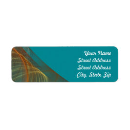 Teal Fractal Background-Returadress-etikett Returadress Etikett