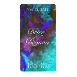 Teal Fusion 2 Bröllop Vin-etikett Fraktsedel