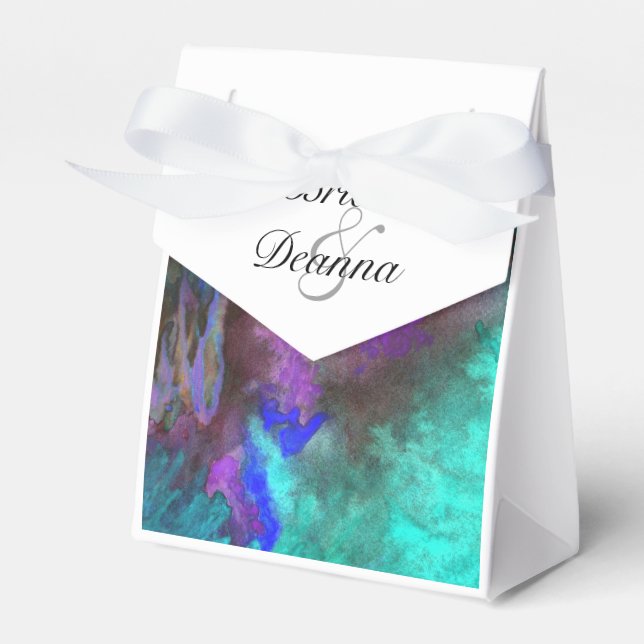 Teal Fusion Favor Presentaskar (Framsidan Sidan)