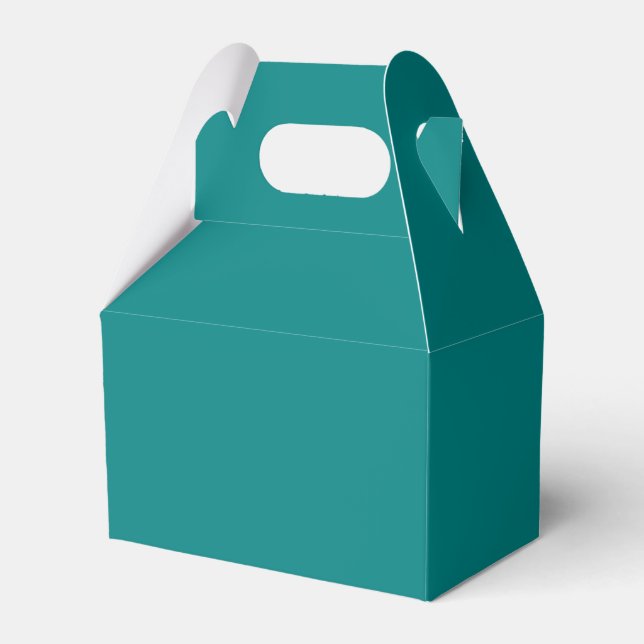 Teal Gable Favor Box Presentaskar (Framsidan Sidan)