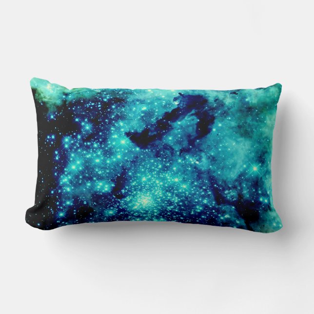 Teal Galaxy Lumbarkudde (Framsida)