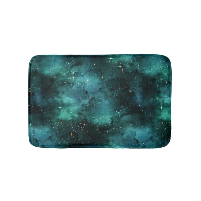 Teal Galaxy Series Design 1 Badrumsmatta (Framsidan)