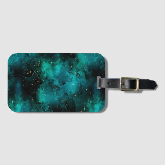 Teal Galaxy Series Design 1  Bagagebricka