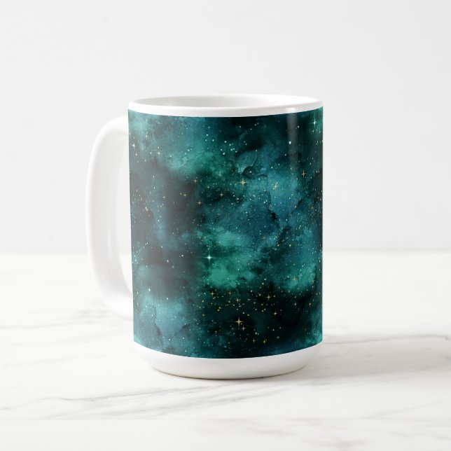 Teal Galaxy Series Design 1 Kaffemugg (Framsida vänster)