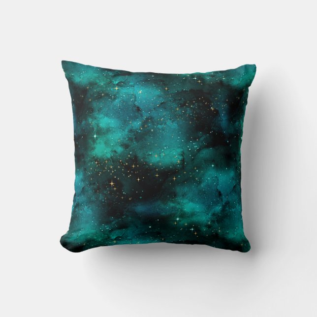 Teal Galaxy Series Design 1 Kudde (Framsida)