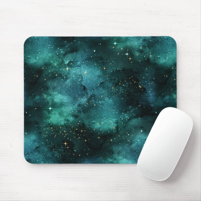 Teal Galaxy Series Design 1 Musmatta (Med mus)