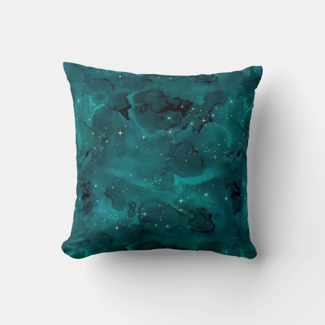 Teal Galaxy Series Design 2   Kudde (Framsida)