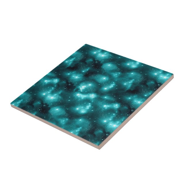 Teal Galaxy Series Design 3  Kakelplatta (Sidan)