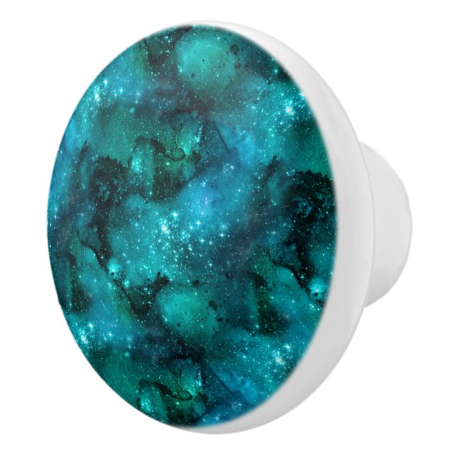 Teal Galaxy Series Design 6  Knopp (Höger)