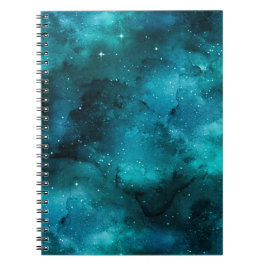 Teal Galaxy Series Design 7 Anteckningsbok