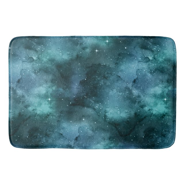 Teal Galaxy Series Design 7 Badrumsmatta (Framsidan)