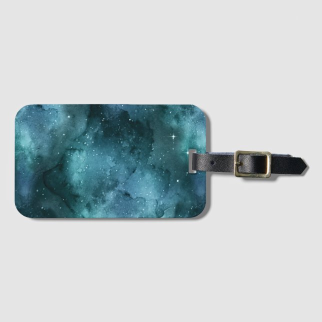 Teal Galaxy Series Design 7 Bagagebricka (Framsida horisontal)