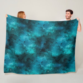 Teal Galaxy Series Design 7 Fleecefilt