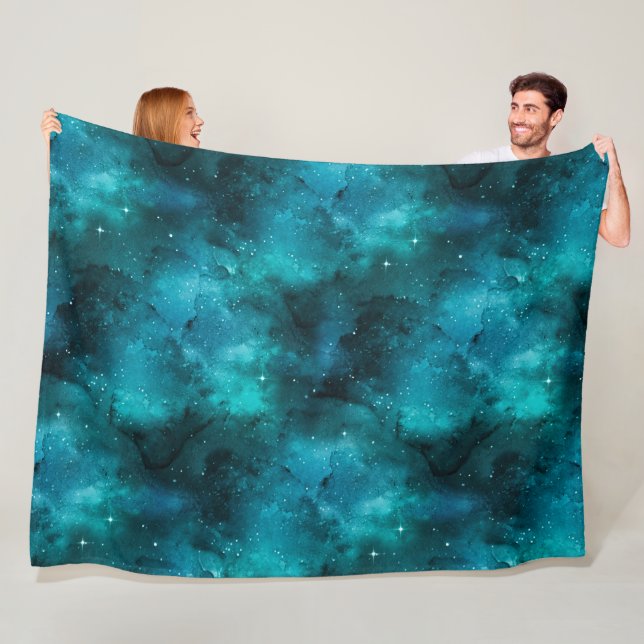 Teal Galaxy Series Design 7 Fleecefilt (På plats)