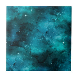 Teal Galaxy Series Design 7 Kakelplatta