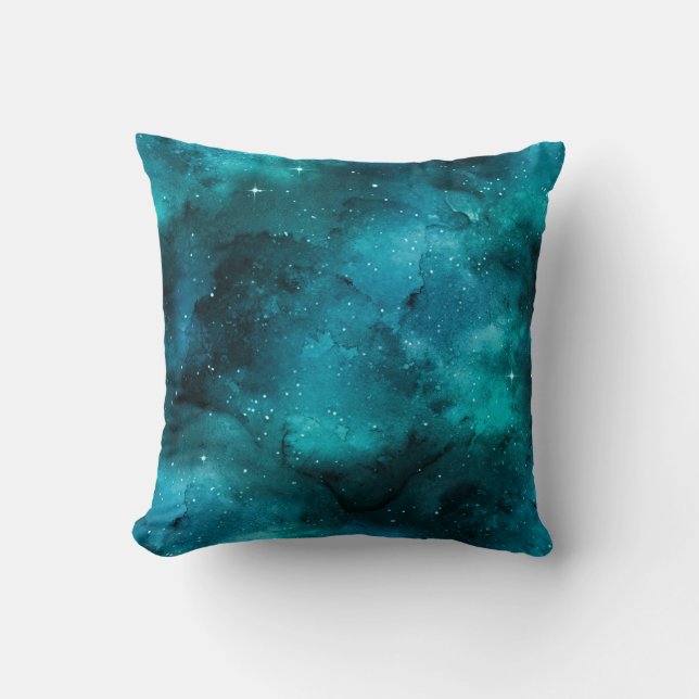 Teal Galaxy Series Design 7 Kudde (Framsida)