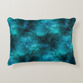 Teal Galaxy Series Design 7 Prydnadskudde